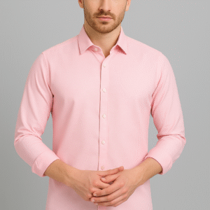 Formal Pink Men's Shirt – Full Sleeve | Regulara Fit Polyester