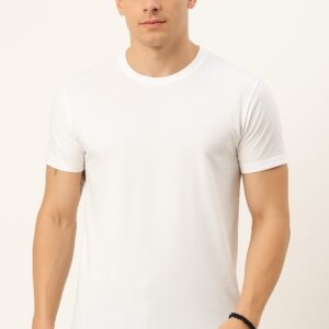 Men's Solid White Cotton T-shirt