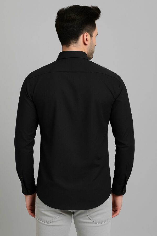 Men's Black Polyester Formal Shirt – Classic & Confident Office Wear - Image 2