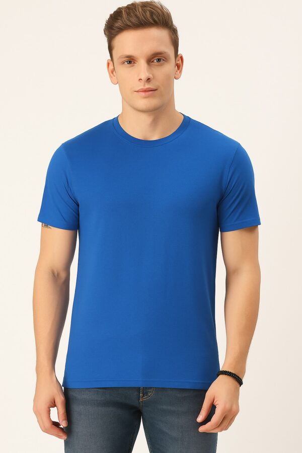 Men's Blue Cotton T-Shirt – Cool, Comfortable